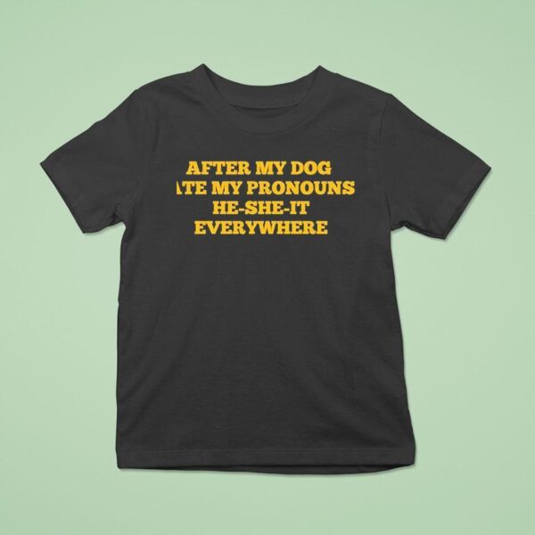 After My Dog Ate My Pronouns He She It Everywhere T Shirt