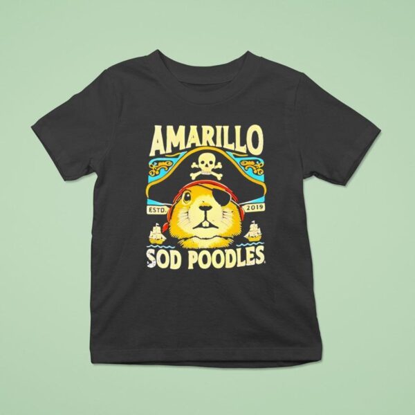Amarillo Sod Poodles Prairie Dog Pirate T Shirt