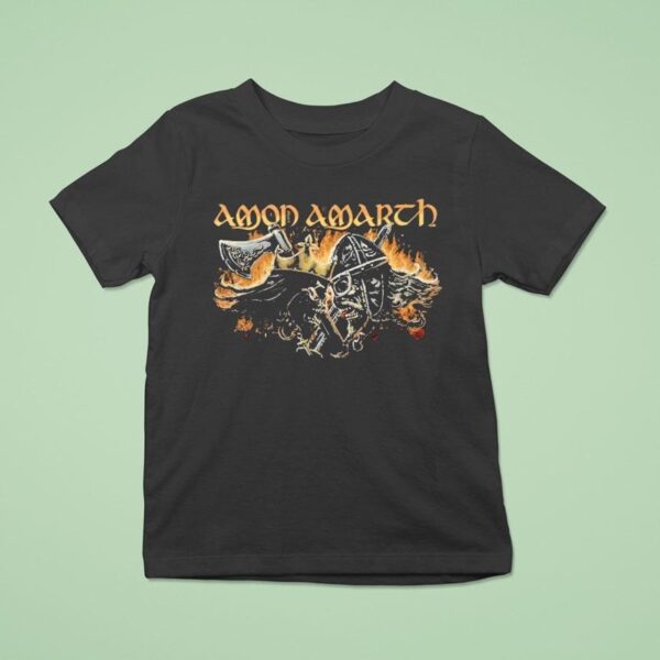 Amon Amarth Saxons And Vikings Axe Sword Heads T Shirt