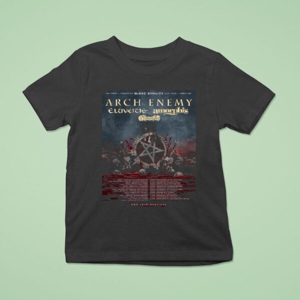 Arch Enemy European Blood Dynasty Tour Dates Chapter To The Stage Skulls T Shirt