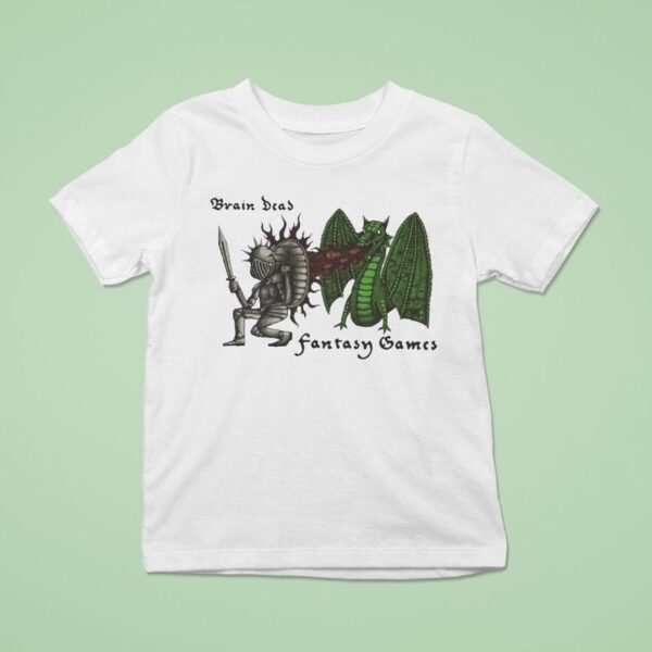 Brain Dead Fantasy Games Knight Dragon Flames T Shirt
