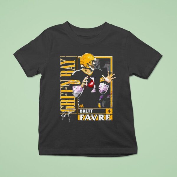 Brett Favre Green Bay Quarterback Number Four Football Signature T Shirt