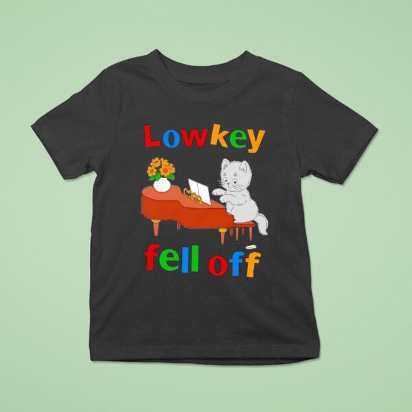 Cat Low Key Fell Off T Shirt