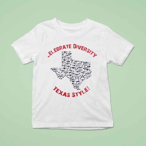Celebrate Diversity Texas Style Map T Shirt