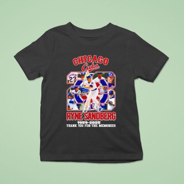 Chicago Cubs Ryne Sandberg Thank You For The Memories T Shirt