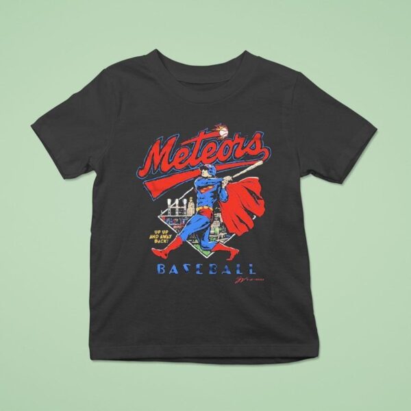 Cleveland Guardians Meteors Up Up And Away Back Superman T Shirt