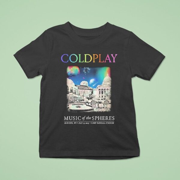 Coldplay Music Of The Spheres Madison Wi July Camp Randall Stadium T Shirt