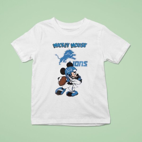 Detroit Lions Football Nfl Mickey Mouse Movie Baseball T Shirt