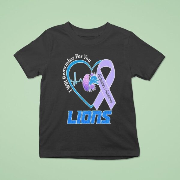 Detroit Tigers I Will Remember For You Alzheimer S Awareness Heartbeat Brain T Shirt