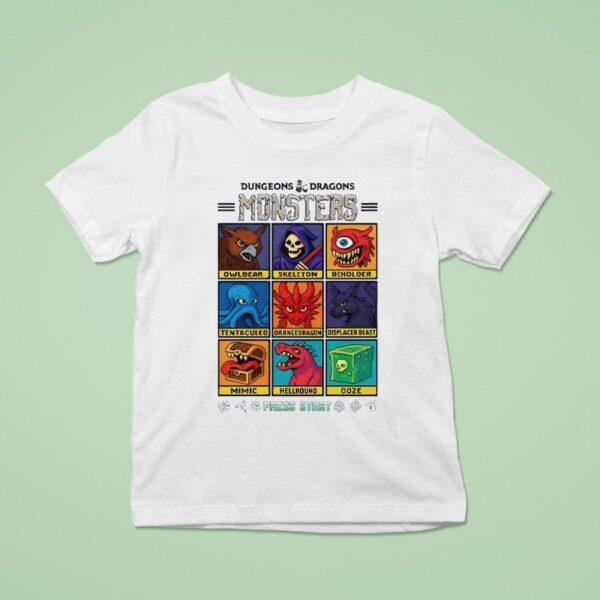 Dungeons And Dragons Wizards Of The Coast Monster Select Menu T Shirt
