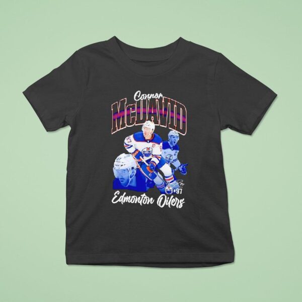 Edmonton Oilers Hockey Connor Mcdavid Signature Graphic T Shirt