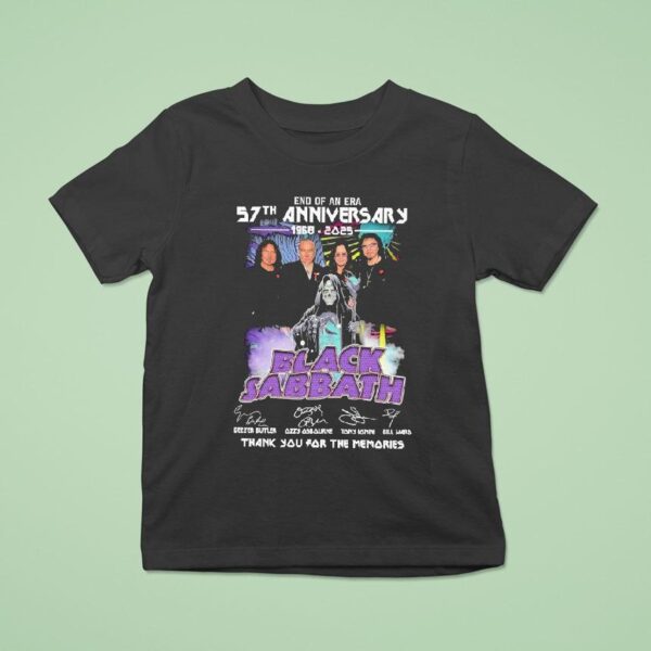 End Of An Era Th Anniversary Black Sabbath Thank You For The Memories Signatures T Shirt