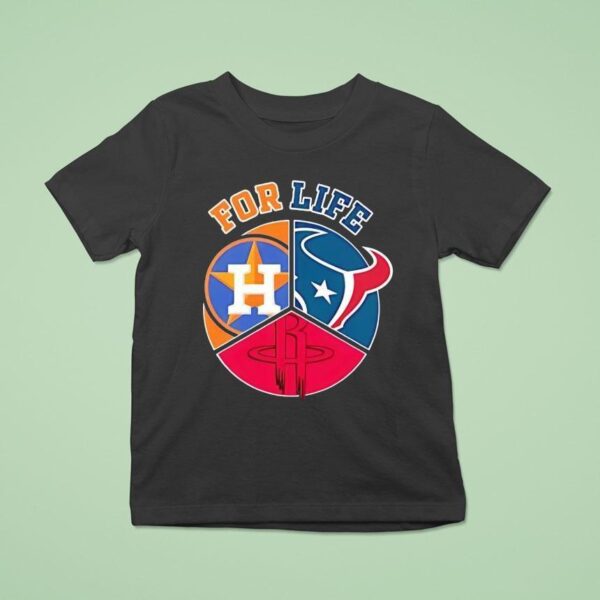 For Life Houston Astros Texans And Rockets Circle Logos T Shirt