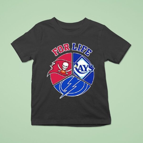 For Life Tampa Bay Rays Buccaneers And Lightning Circle Logos T Shirt