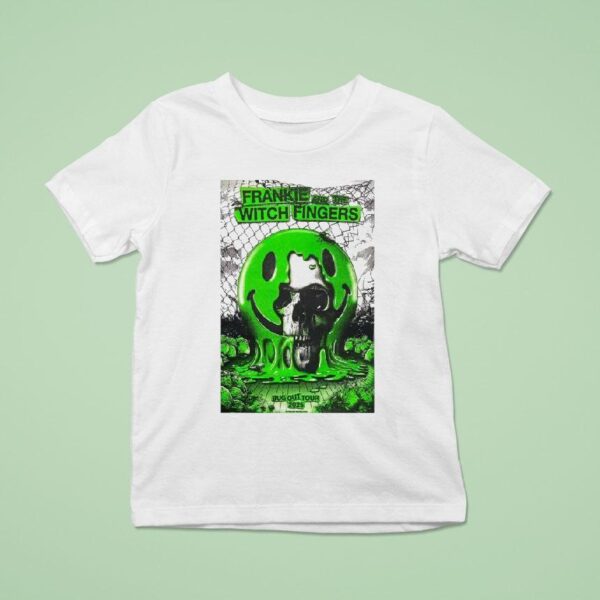 Frankie And The Witch Fingers Bug Out Tour Skull Smiley T Shirt
