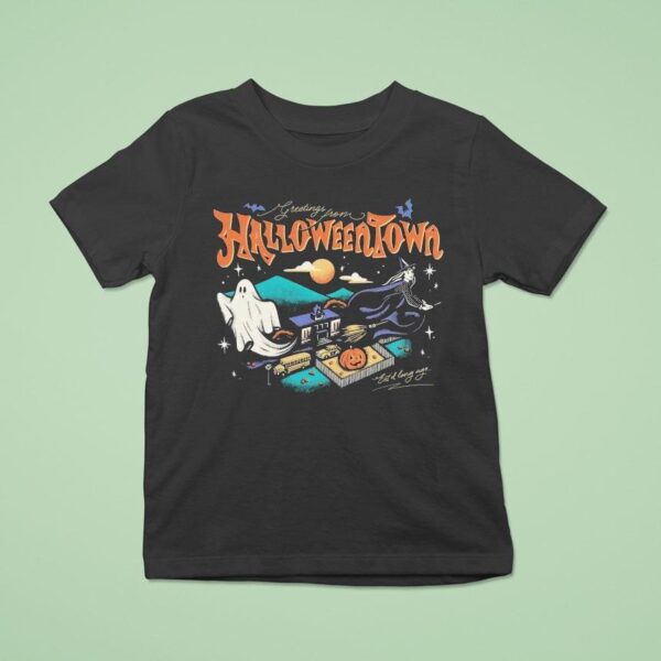 Greetings From Halloweentown Est D Long Ago Ghost Witch T Shirt