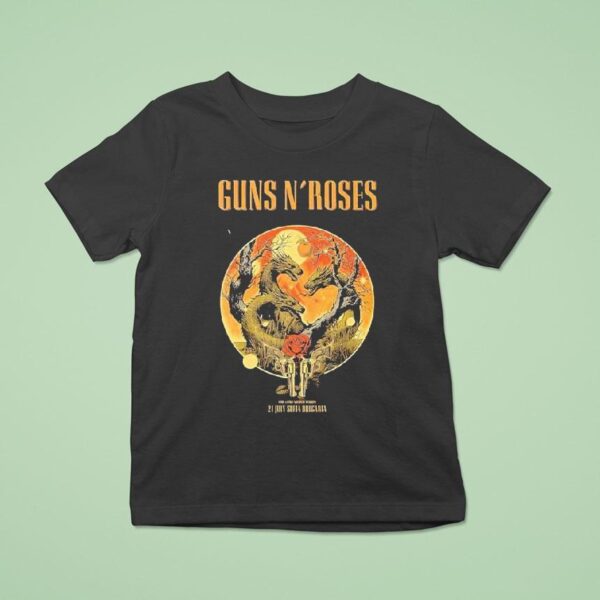 Guns N Roses World Tour July At Sofia Bulgaria Vasil Levski National Stadium Event Dragon T Shirt