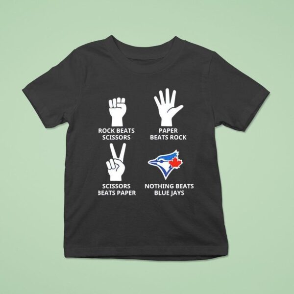 Hand Sign X Toronto Blue Jays Rock Beats Scissors Paper Beats Rock T Shirt