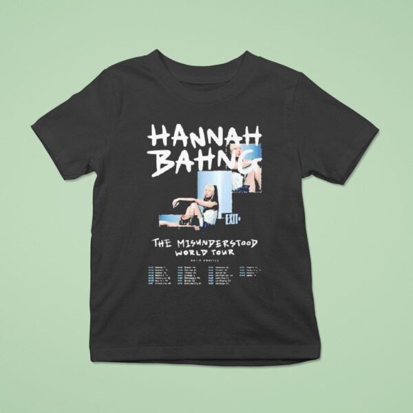 Hannah Bahng The Misunderstood World Tour Dates T Shirt