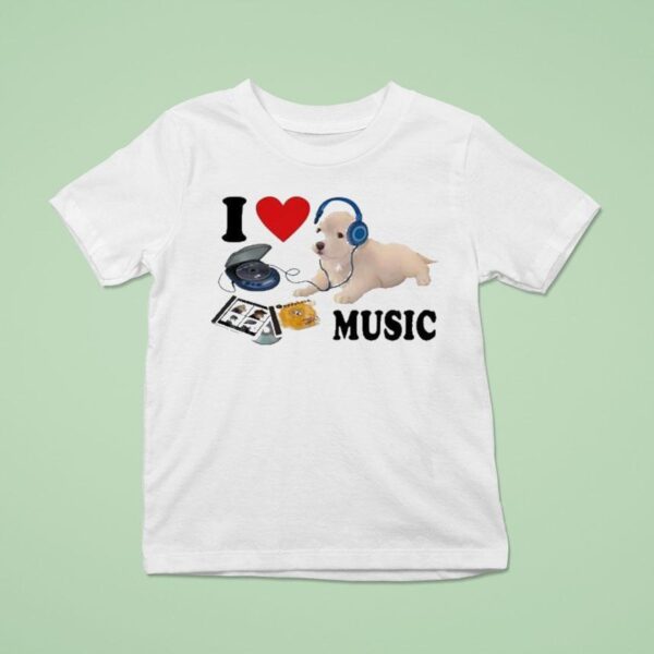 I Love Music Dog T Shirt