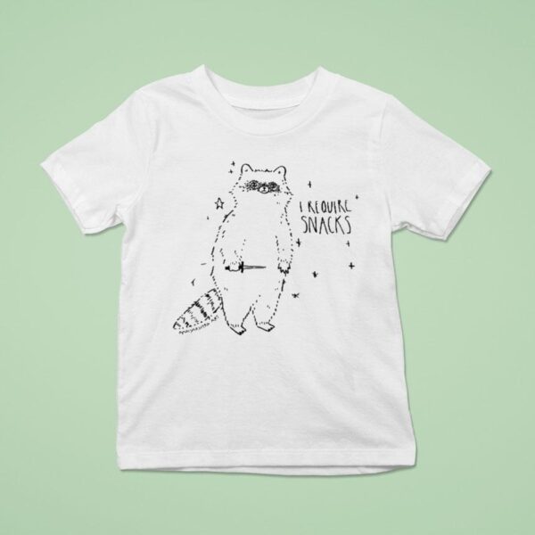 I Require Snacks Raccoon T Shirt