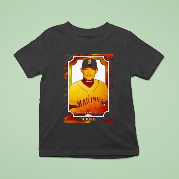 Ichiro Suzuki Black Seattle Mariners Mlb Hall Of Fame Cooperstown Calls T Shirt