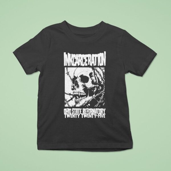 Inkcarceration Festival Barbed Skull Mineral For Mansfield Ohio On July Th Th Americas Rock And Metal Tattoo T Shirt