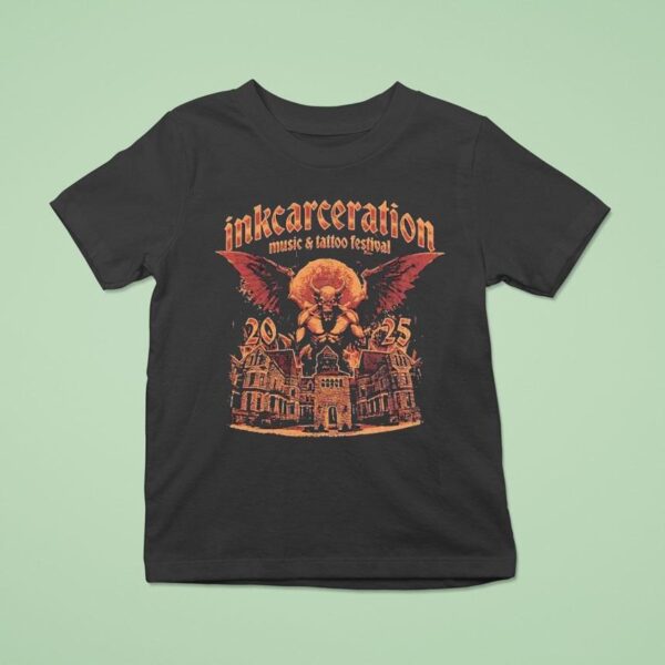 Inkcarceration Looming Gargoyle For Mansfield Ohio On July Th Th Americas Rock And Metal Tattoo Festival T Shirt