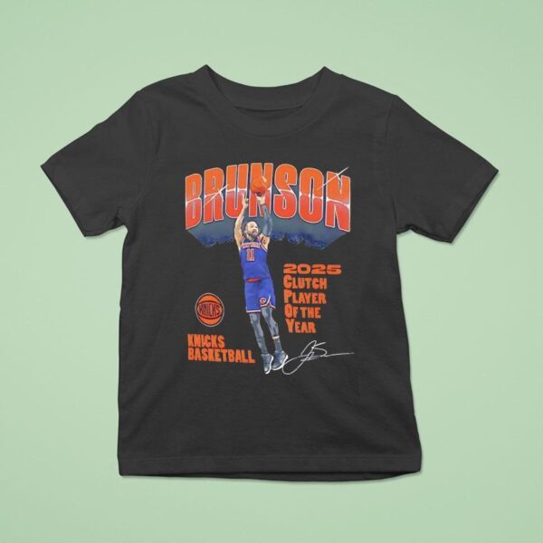 Jalen Brunson New York Knicks Basketball Clutch Player Of The Year Signature T Shirt