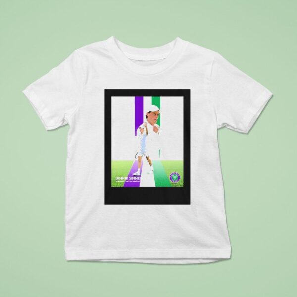 Jannik Sinner Wimbledon Champion The St Italian Man To Win The Title T Shirt