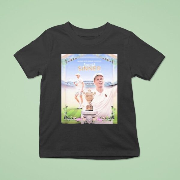 Jannik Sinner World No Defeats Carlos Alcaraz To Claim Wimbledon Champion Trophy T Shirt