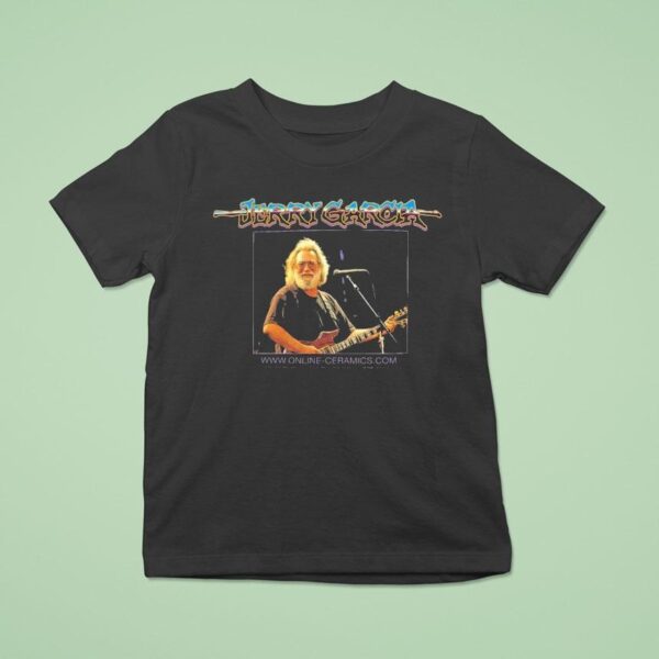 Jerry Garcia Portrait Online Ceramics Guitar T Shirt