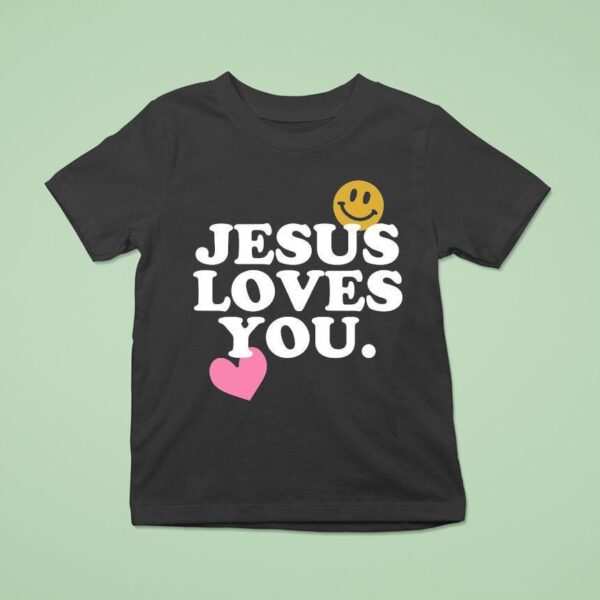 Jesus Loves You Smile Hear T Shirt