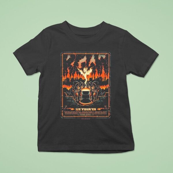 King Gizzard And The Lizard Wizard Us Tour Phoenix Fire With Cities Lis T Shirt