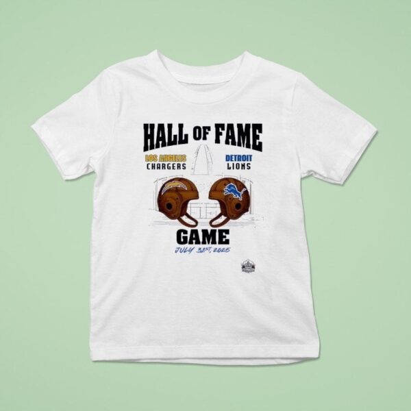 Los Angeles Chargers Vs Detroit Lions Hall Of Fame Game Men S Natural Dueling Throwback Helme T Shirt