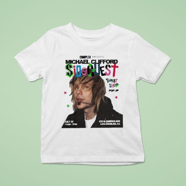 Michael Clifford Sidequest At N Fairfax Ave In Los Angeles Ca On July Featuring Pop Up Thrif T Shirt