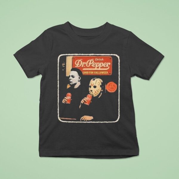 Michael Myers And Jason Voorhees Dr Pepper Drink Scary Movie Halloween T Shirt