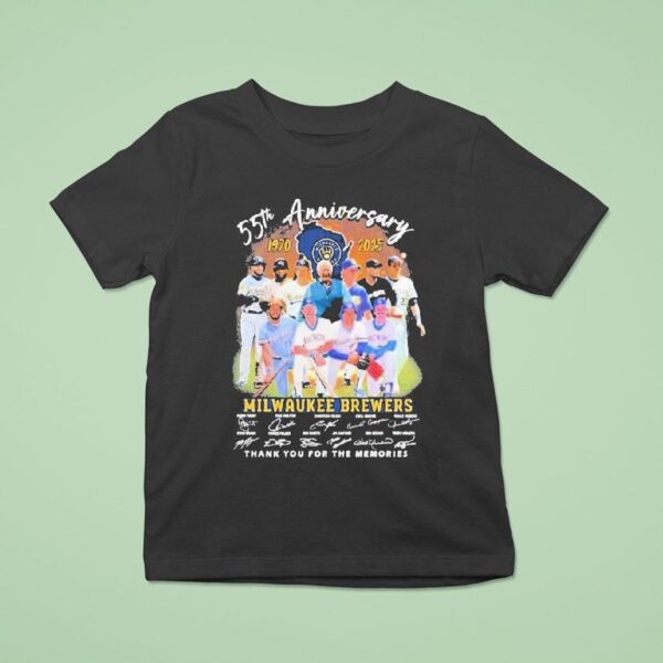 Milwaukee Brewers Th Anniversary Thank You For The Memories Signatures T Shirt