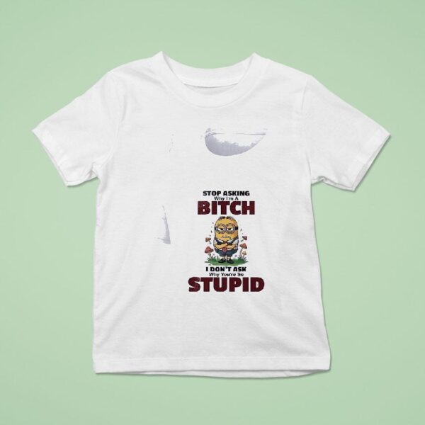 Minion Stop Asking Why I M A Bitch I Don T Ask Why You Re So Stupid Funny T Shirt