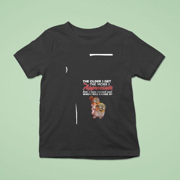 Minion The Older I Get The More I Appreciate How I Was Raised And Who I Was Raised By T Shirt