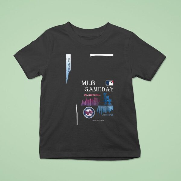 Minnesota Twins Vs Los Angeles Dodgers Mlb Gameday Schedule Skyline City T Shirt
