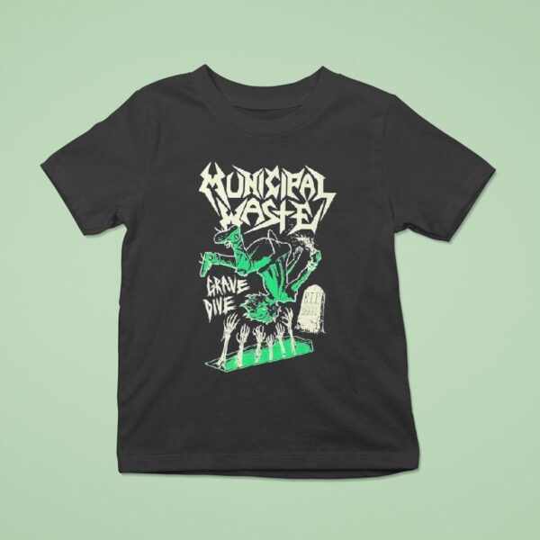 Municipal Waste Glow Grave Dive Rip Sgred Skeletons T Shirt