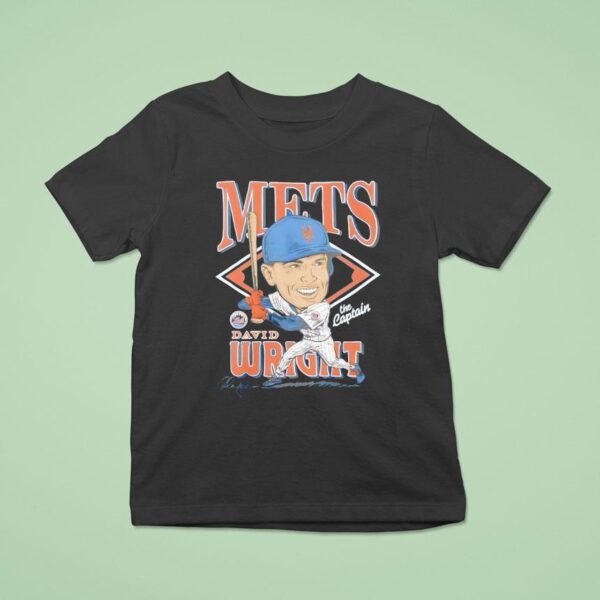 New York Baseball Mets David Wright Homage Royal Homage Caricature Signature T Shirt