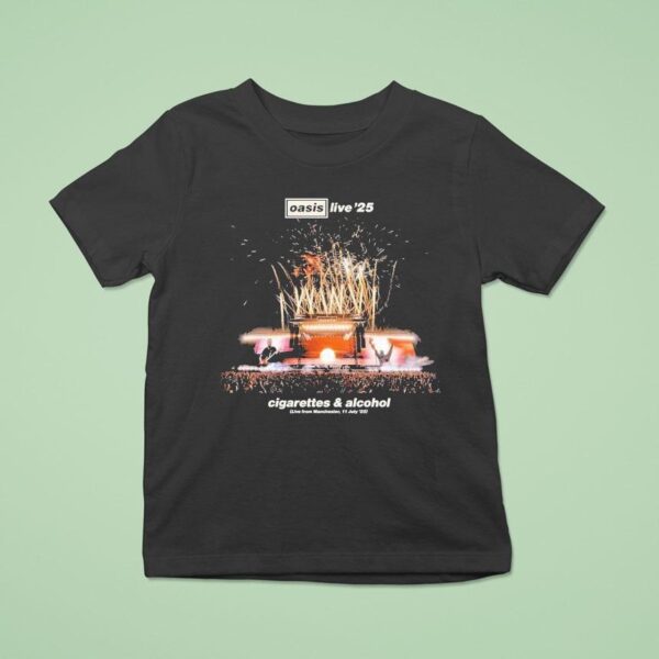 Oasis Live Cigarettes And Alcohol Live From Manchester On July T Shirt