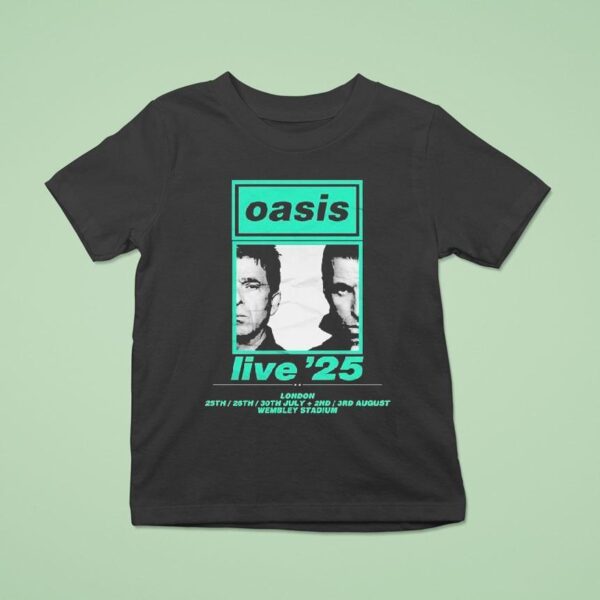 Oasis Live Show At Wembley Stadium In London On July To August With Split Portrai T Shirt