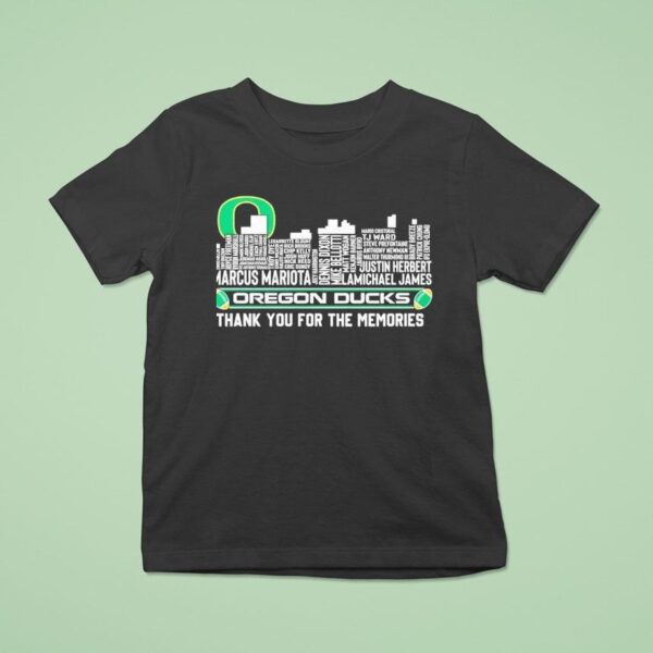 Oregon Duck Thank You For The Memories Play Name T Shirt