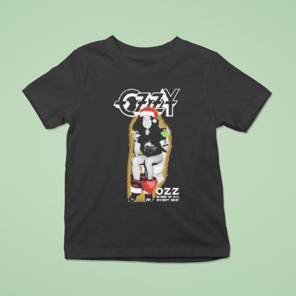 Ozzy Osbourne Ozz Bless Us All Every One Christmas T Shirt