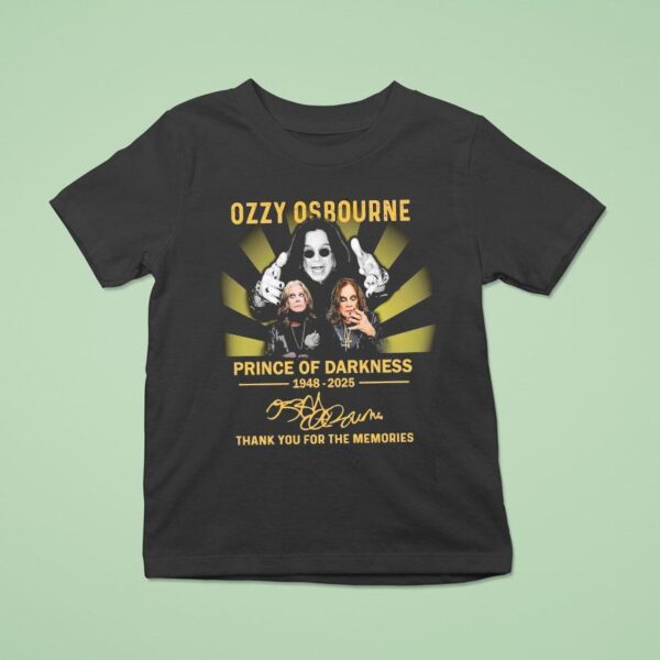 Ozzy Osbourne Prince Of Darkness Thank You For The Memories T Shirt