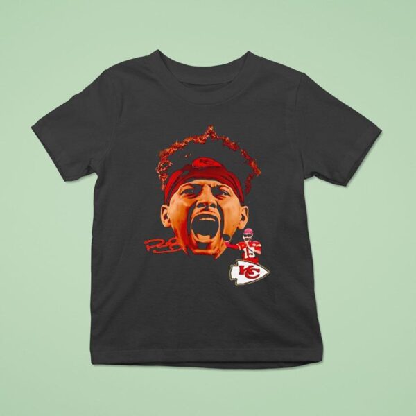 Patrick Mahomes Bigface Kansas City Chiefs Football Signature T Shirt