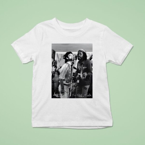 Peter Tosh Mick Jagger Walk And Don T Look Back Signature T Shirt